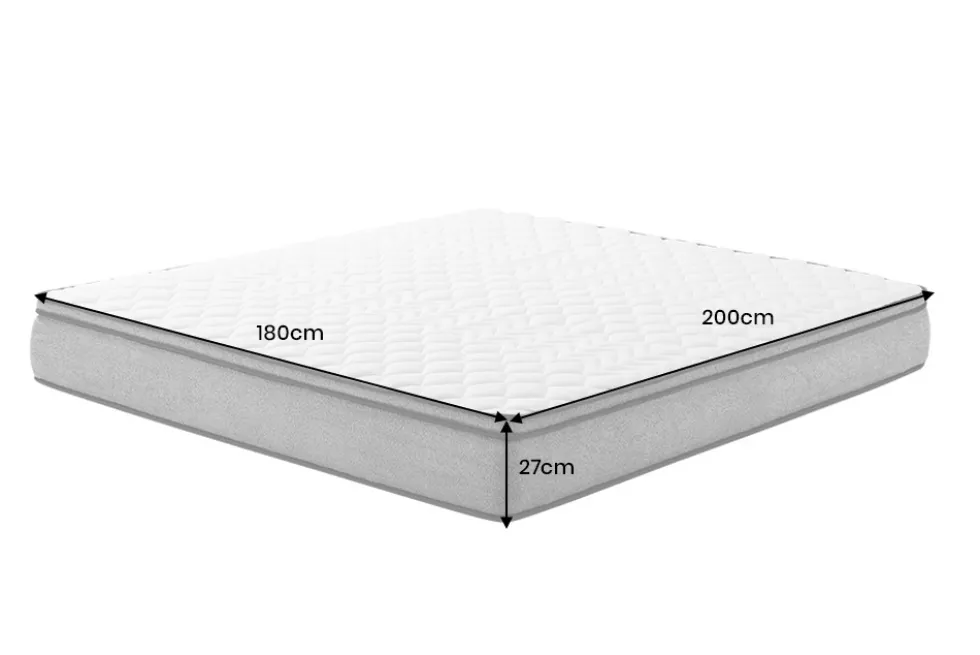 Bequeme Matratze mit Topper CLOUD FLEX 180x200cm greige Tonnentaschenfederkern 9-Zonen