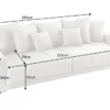 Big Sofa ELEGANCIA 285cm champagner beige Vogue Velours Samt inkl. Kissen Federkern
