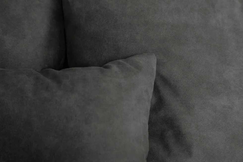 Big Sofa ELEGANCIA 285cm grau Microfaser XXL Couch inkl. Kissen Federkern