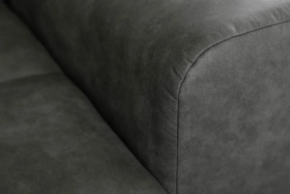 Big Sofa ELEGANCIA 285cm grau Microfaser XXL Couch inkl. Kissen Federkern