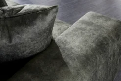 Big Sofa ELEGANCIA 285cm moosgrün Microfaser XXL Couch inkl. Kissen Federkern