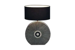 Bone Inlay Tischlampe HARMONY NATURE 65cm schwarz weiß Intarsien Kunsthandwerk