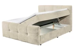 Boxspringbett TOULOUSE 160x200cm beige Microfaser inkl. Matratze Topper Stauraum