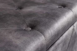 Chesterfield Bettbank EXTRAVAGANCIA 140cm grau Samt mit Stauraum