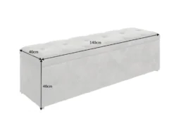 Chesterfield Bettbank EXTRAVAGANCIA 140cm grau Samt mit Stauraum