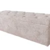 Chesterfield Bettbank EXTRAVAGANCIA 140cm champagner greige Bouclè mit Stauraum