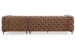 Chesterfield Ecksofa MODERN BAROCK 275cm antik braun Microfaser 3-Sitzer Federkern