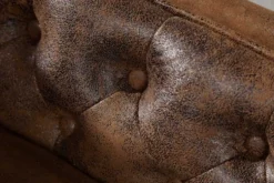 Chesterfield Récamière 170cm antik braun mit Knopfheftung und Nietenbesatz