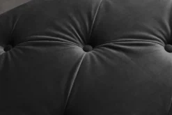 Chesterfield Sitzbank MODERN BAROCK DELUXE 170cm schwarz Samt silber Edelstahl
