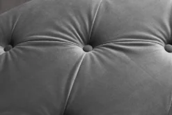 Chesterfield Sitzbank MODERN BAROCK DELUXE 170cm grau Samt silber Edelstahl