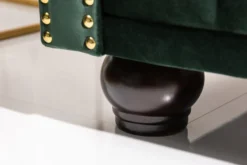 Chesterfield 3-Sitzer Sofa 205cm flaschengrün Samt Federkern Knopfheftung