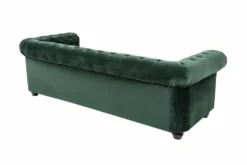 Chesterfield 3-Sitzer Sofa 205cm flaschengrün Samt Federkern Knopfheftung