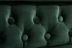 Chesterfield 3-Sitzer Sofa 205cm flaschengrün Samt Federkern Knopfheftung