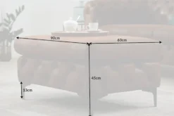 Chesterfield Sitzhocker MODERN BAROCK 90cm antik braun Fußhocker