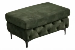Chesterfield Sitzhocker MODERN BAROCK 95cm grün Samt Fußhocker