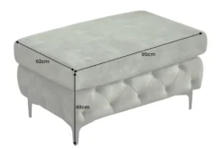 Chesterfield Sitzhocker MODERN BAROCK 95cm grün Samt Fußhocker