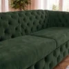 Chesterfield Sofa MODERN BAROCK 235cm grün Samt 3-Sitzer Couch Federkern
