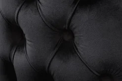 Chesterfield Stuhl CASTLE DELUXE schwarz Samt mit Löwenkopf Nieten