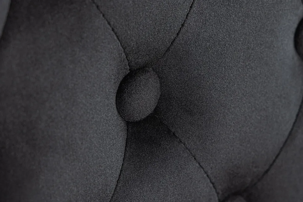 Chesterfield Stuhl CASTLE schwarz Samt Gummiholz Ziernieten