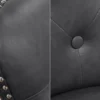 Chesterfield Stuhl CASTLE schwarz Kunstleder Massivholz mit Komfortgriff