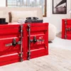 Container-Schrank GLOBETROTTER 50cm rot Metall Nachttisch Beistellschrank
