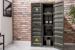 Container-Schrank GLOBETROTTER 140cm anthrazit Metall Aktenschrank Highboard