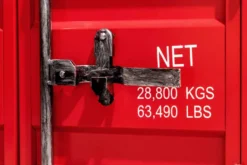 Container-Schrank GLOBETROTTER 80cm rot Metall Couchtisch mit Flügeltüren Kommode
