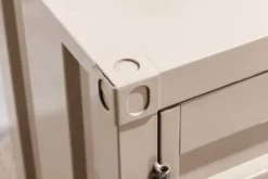 Container-Schrank GLOBETROTTER 80cm greige Metall Couchtisch mit Flügeltüren Kommode