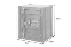 Container-Schrank GLOBETROTTER 50cm anthrazit Metall Nachttisch Beistellschrank