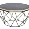 Couchtisch DIAMOND 70cm schwarz weiß messing Mosaik Kunsthandwerk
