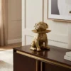 Deko-Figur BULLDOG 35cm gold Spardose mit Ablageplatte handmade