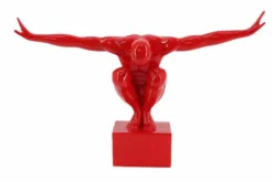 Deko-Figur HIGH DIVER 50cm rot handmade Athleten-Skulptur