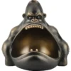 Deko-Figur KING APE 25cm bronze mit Ablagefach handmade Schale