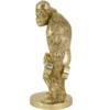 Deko-Figur KING APE 35cm gold Gorilla mit Hanteln handmade