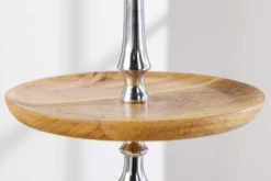 Dekorative Etagere PURE NATURE 68cm silber Mangoholz handmade drei Etagen