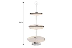 Dekorative Etagere PURE NATURE 68cm silber Mangoholz handmade drei Etagen