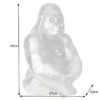 Dekorative Gorillafigur KONG 40cm silber handmade Metall Skulptur