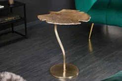 Dekorativer Beistelltisch GINKGO LEAF 55cm gold handmade Metall