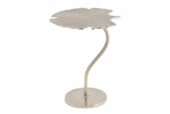 Dekorativer Beistelltisch GINKGO LEAF 55cm silber handmade Metall