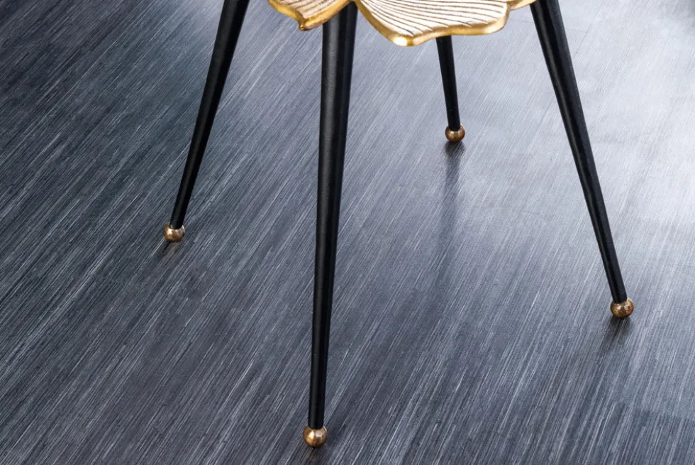 Dekorativer Beistelltisch GINKGO LEAFS 60cm gold handmade Metall
