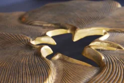 Dekorativer Couchtisch GINKGO 95cm gold schwarz handmade Metall
