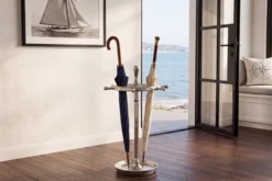 Dekorativer Schirmständer SEVEN SEAS 65cm silber Metall Regenschirmhalter