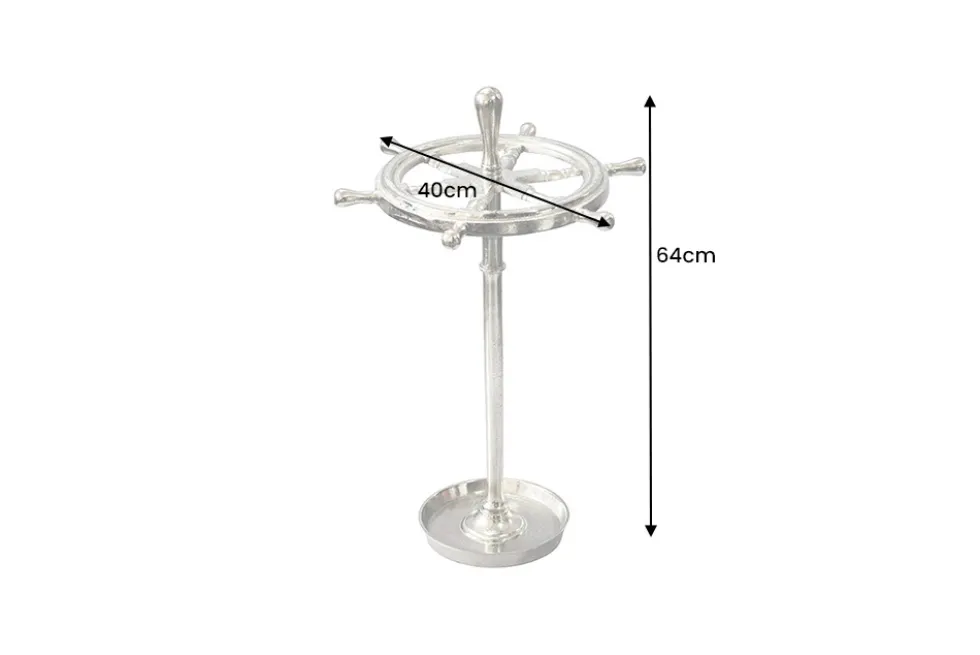 Dekorativer Schirmständer SEVEN SEAS 65cm silber Metall Regenschirmhalter