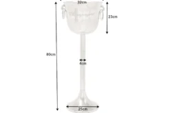 Dekorativer Sektkühler CHAMPAGNE 80cm antik silber handmade Metall Flaschenkühler