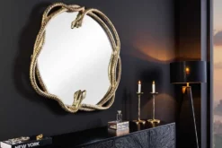 Dekorativer Spiegel SNAKE XL 85cm gold Metall Schlangen-Skulptur