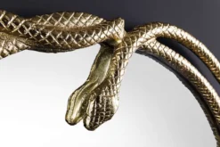 Dekorativer Spiegel SNAKE XL 85cm gold Metall Schlangen-Skulptur