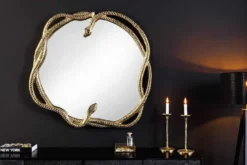 Dekorativer Spiegel SNAKE XL 85cm gold Metall Schlangen-Skulptur