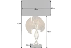 Dekorative Tischlampe GINKGO 62cm schwarz gold Metall Skulptur Leuchte mit Marmorfuß