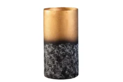Dekorative Vase ABSTRACT 30cm gold Metall Patina handmade