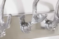 Dekorative Wandgarderobe DEER 50cm silber Aluminium poliert Hirschgeweih Kleiderhaken